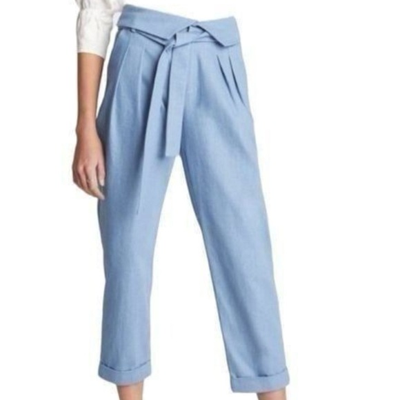 Denim Paper Bag Pants sz - Picture 1 of 5